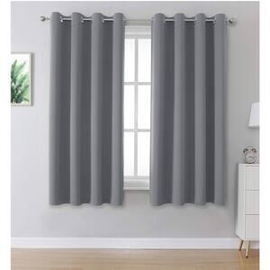 Grey Blackout Curtains for Bedroom 
2 Panels, 52x45 inch Length